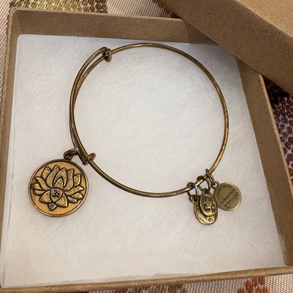 Alex and Ani Jewelry - Alex and Ani Lotus Flower Charm Expandable Bracelet